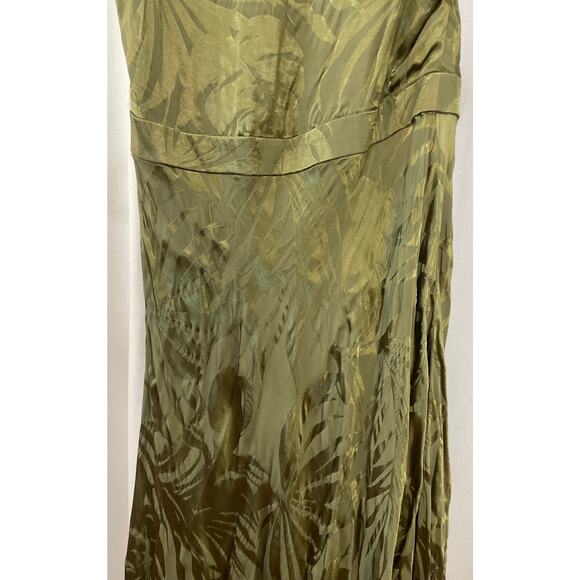 Lauren Ralph Lauren Palm Leaf Jacquard Sleeveless Dress Olive Green Size 16 NWT - Picture 10 of 13
